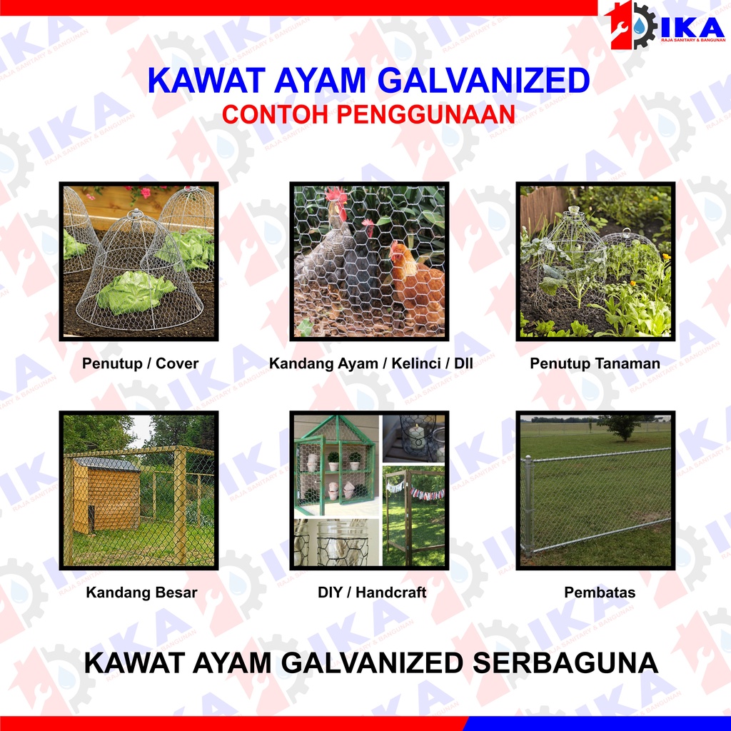 KAWAT LOKET GALVANIS 1/2&quot; 1/4&quot; ( DAPAT SELEBAR 10 METER ) AYAKAN RAM KANDANG WIREMESH TEBAL PAGAR