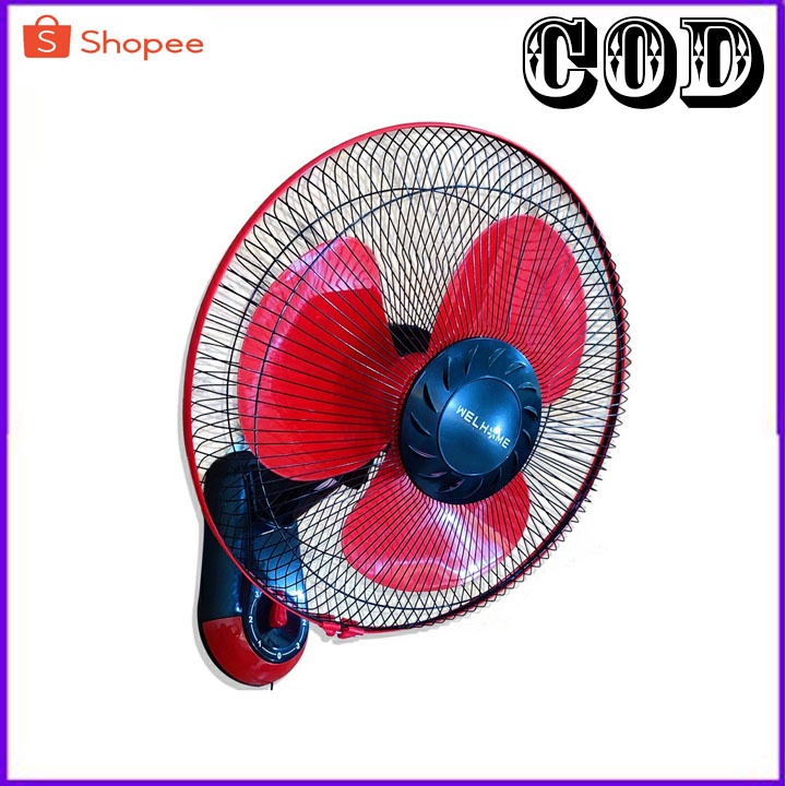 Welhome WH-1663E Wall Fan 16 inch Kipas Angin Dinding 3 Baling-baling BERGARANSI RESMI 1 TAHUN MANTAP