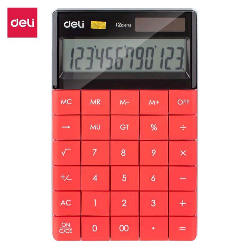 

Calkulator Deli E1589 Calculator/Kalkulator Red (Desktop Kalkulator Fancy keren)