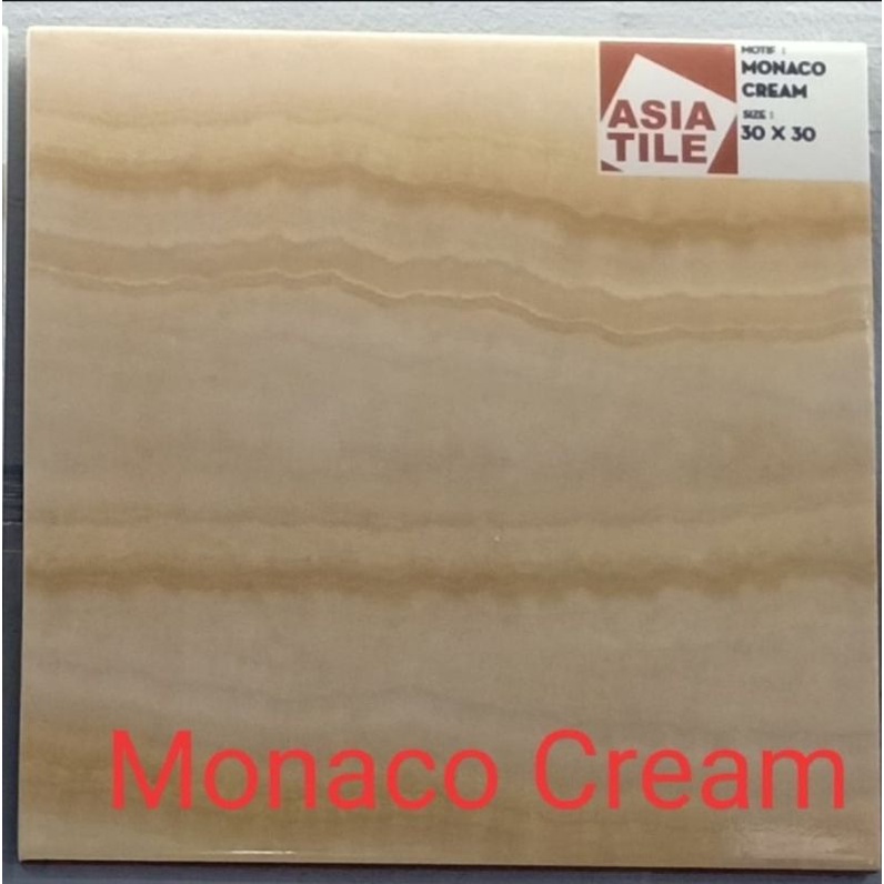 keramik 30x30 40x40 lantai glossy asia monaco cream