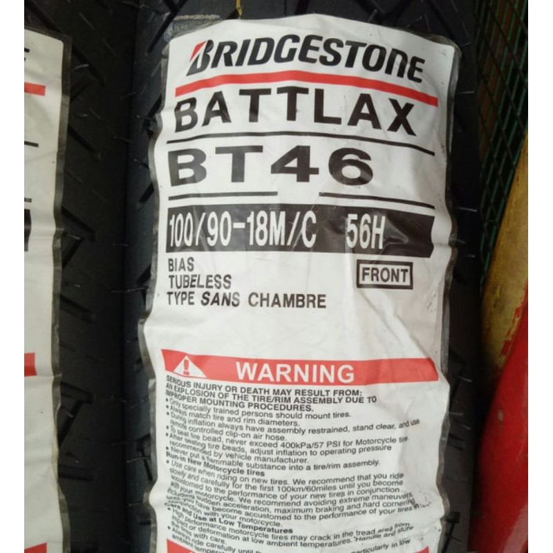 BAN LUAR BRIDGESTONE BATTLAX BT 46 UK 100/90-18