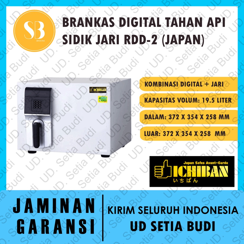 Brankas Ichiban Tahan Api Digital Sidik Jari Non-Alarm RDD-2