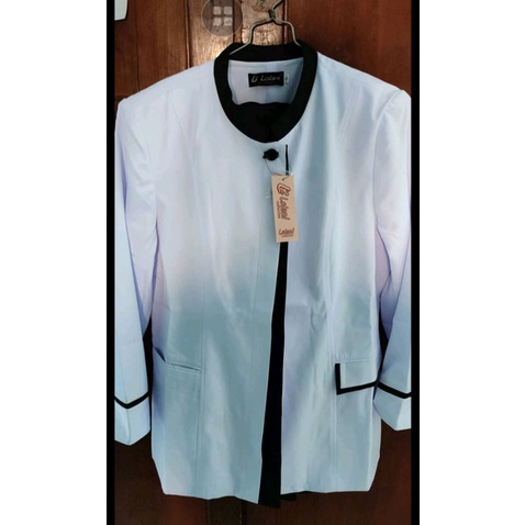 Baju Dinas Putih Wanita PDH putih PNS Blazer Putih Wanita Seragam ASN Putih Seragam Guru Putih Wanita Seragam Putih lis hitam Atasan Putih Pemda Atasan Putih Guru Wanita Seragam Kerja Wanita
