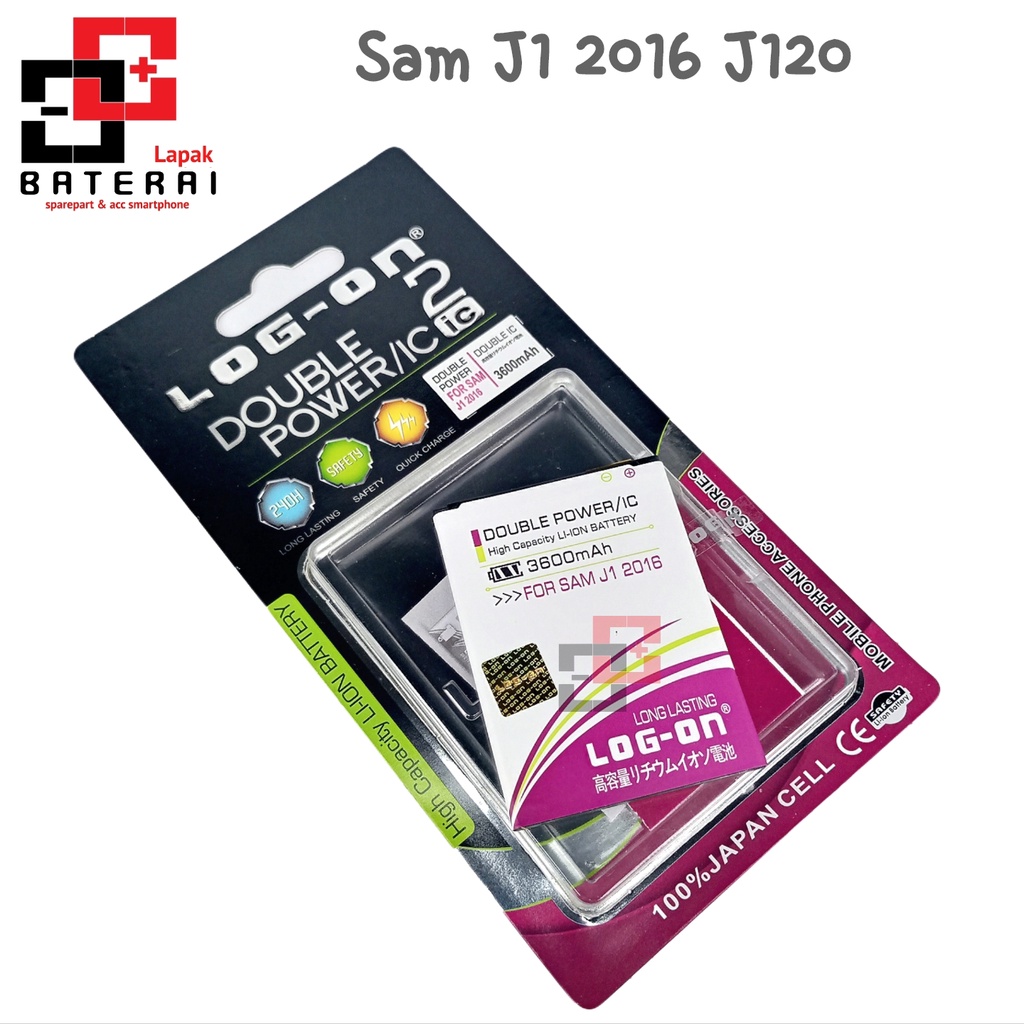 Log On - EB-JB120CBE Samsung J1 2016 J120 / J120G Power Boost Double Protection IC Battery Baterai Batre