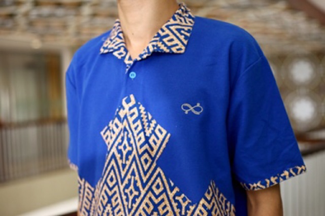 Loyal Kaos Polo Batik Biru Modern Pria M L XL XXL