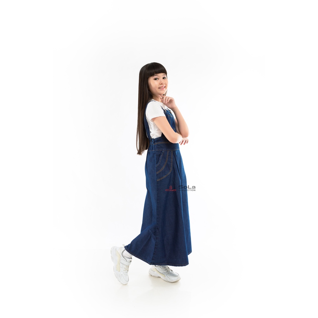 Sola - Overoll Rok Anak Rok jeans anak Warna Navy usia 6-11 tahun kode 89096