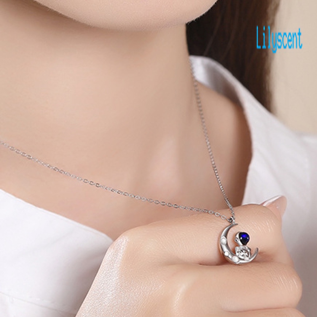 Kalung Choker Liontin Bulan Gaya Korea Untuk Pria Dan Wanita