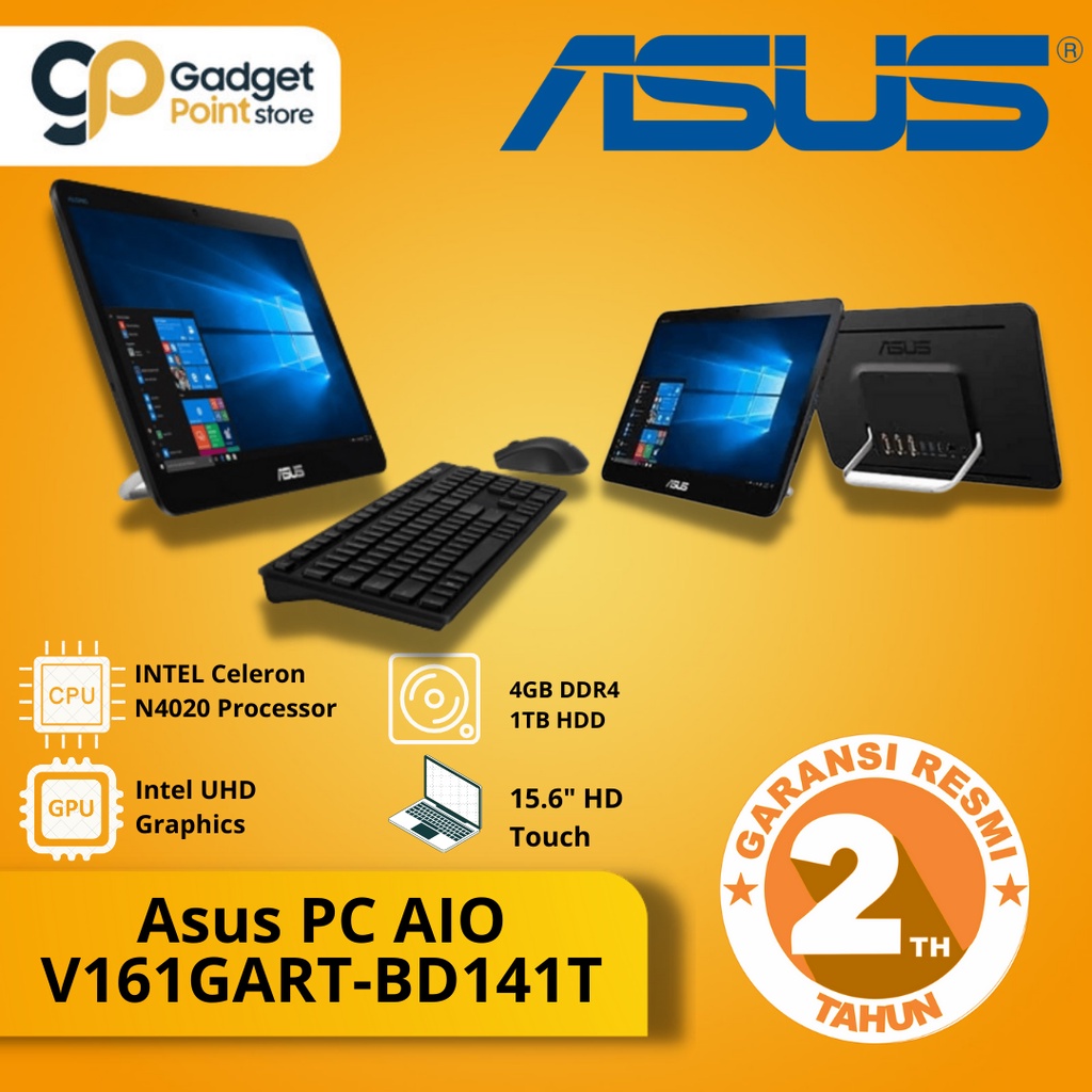 Asus PC AIO V161GART-BD141T 4GB / 1TB HDD / 15.6″ Touch Windows 10 - Original Garansi Resmi 1 Tahun