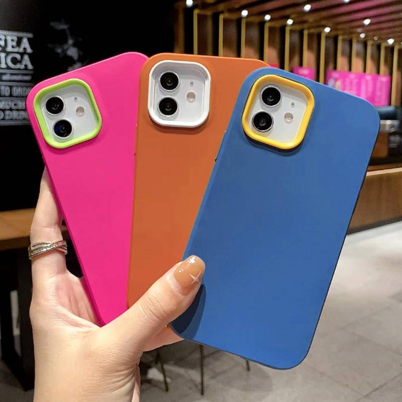 Hard Case Bahan Silikon Cair Bumper Lensa Tahan Benturan Untuk iPhone 6 6s 7 8 Plus se3 11 Pro