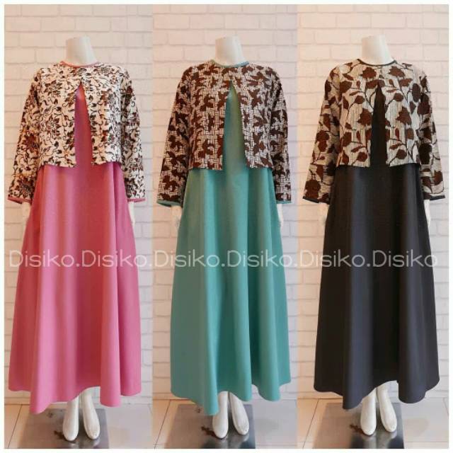 Gamis Batik Rompi By Disiko Exclusive Original Shopee Indonesia