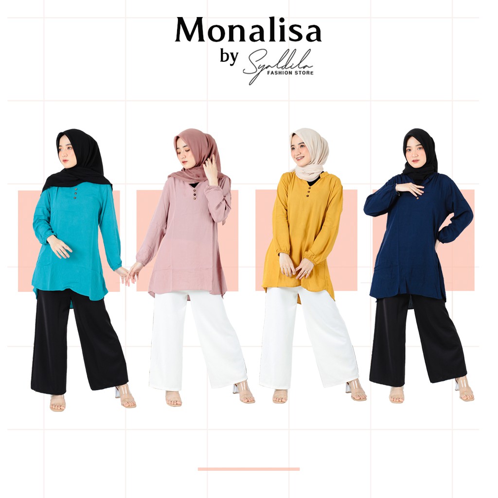 (PROMO SALE) setelan tunuk wanita baju setelan tunik fashion muslim premium MONALISA