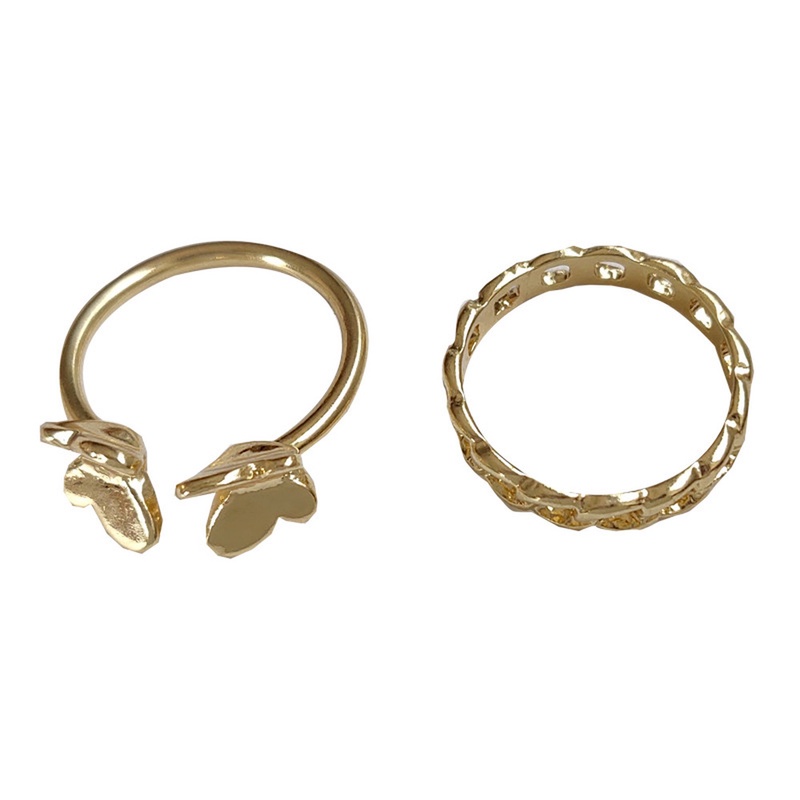 Adjustable Rings Butterfly Chain Set Ring Ins Tide Index Finger Ring Fashion Simple Bracelet Sweet Heart Jewelry
