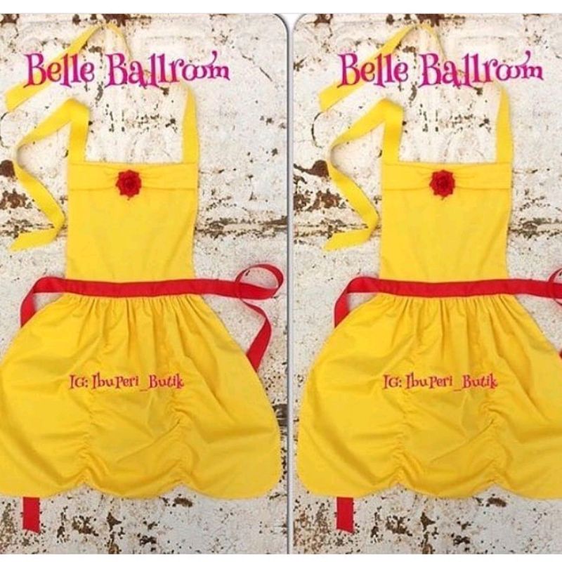 Apron Belle Dewasa &amp; Anak Celemek Kostum Disney Princess