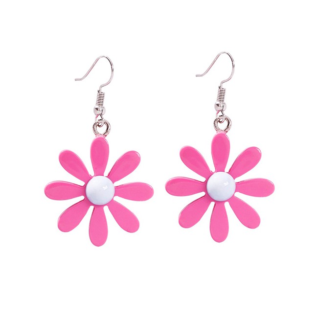 LRC Anting Gantung Fashion Alloy Resin Flower Earrings F72667