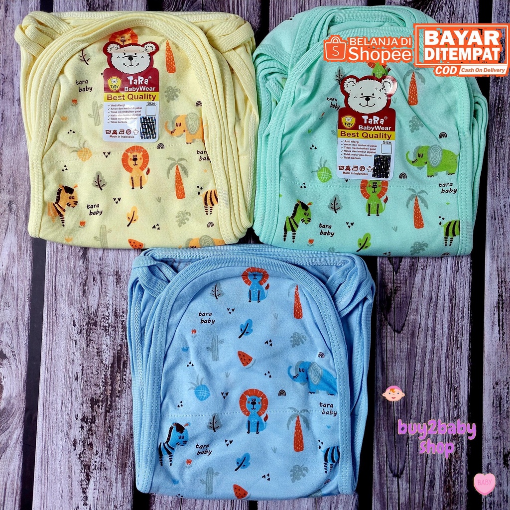 Popok bayi full print motif warna dan putih Tara Babywear 0-3 Bulan isi 3 PCS