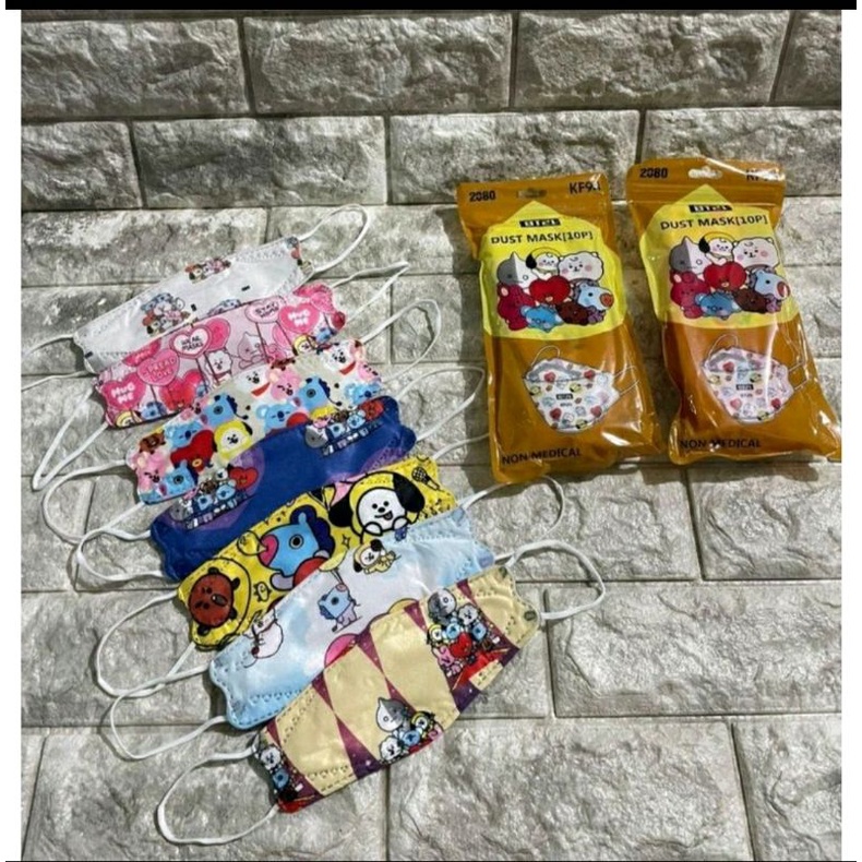 Masker kf94 anak seri bt21 isi 10 lembar