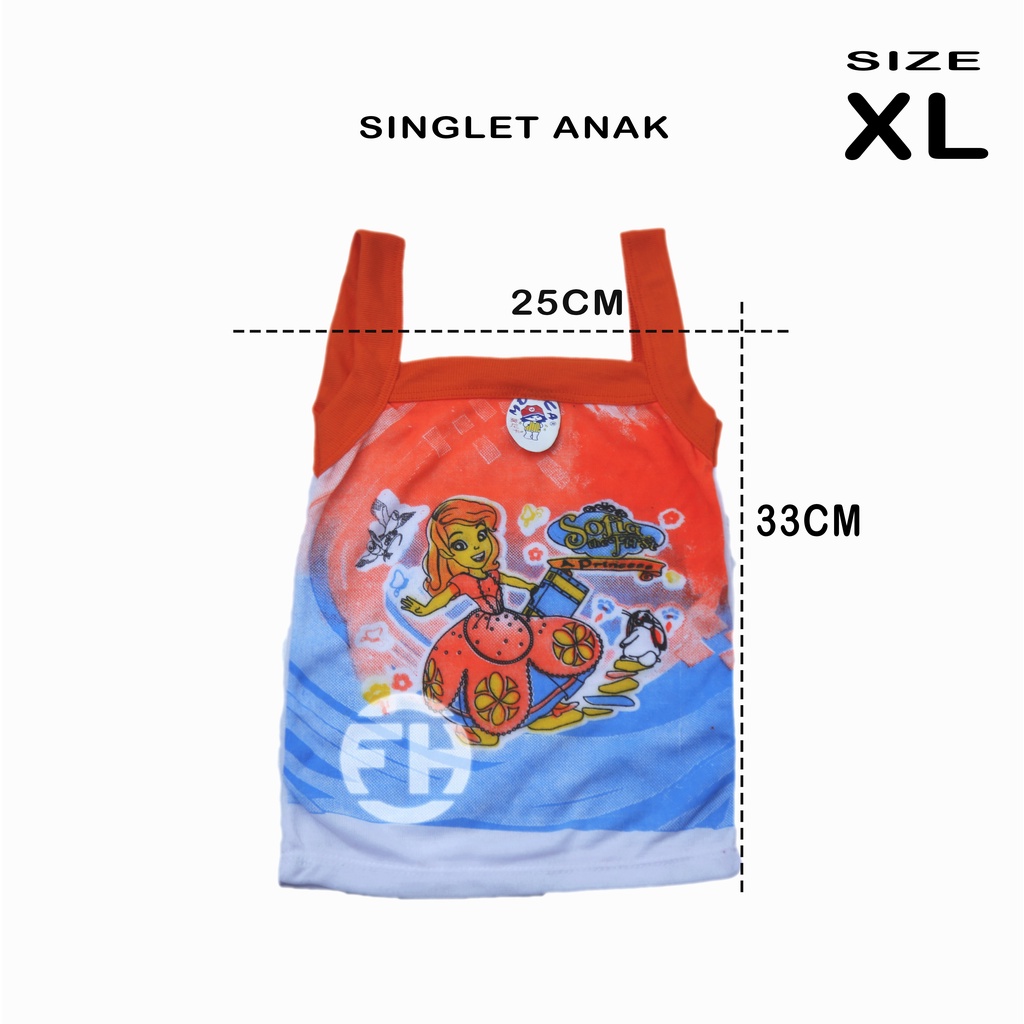 KAOS DALAM  ANAK-ANAK / SINGLET /SALUR / PAKAIAN DALAM ANAK CEWEK M L XL