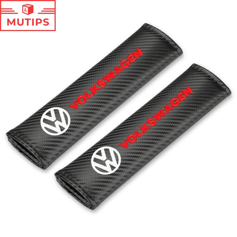 2 Pak Cover Sabuk Pengaman Mobil Bahan Serat Karbon Untuk Toyota Honda Mitsubishi BMW Ford