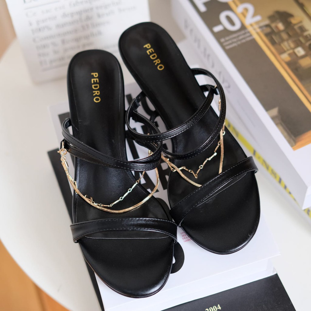 [7.7 Boombastis Sale⚡] - SANDAL WANITA PS085 STRAPPY KITTEN HEEL SANDALS PREMIUM IMPORT