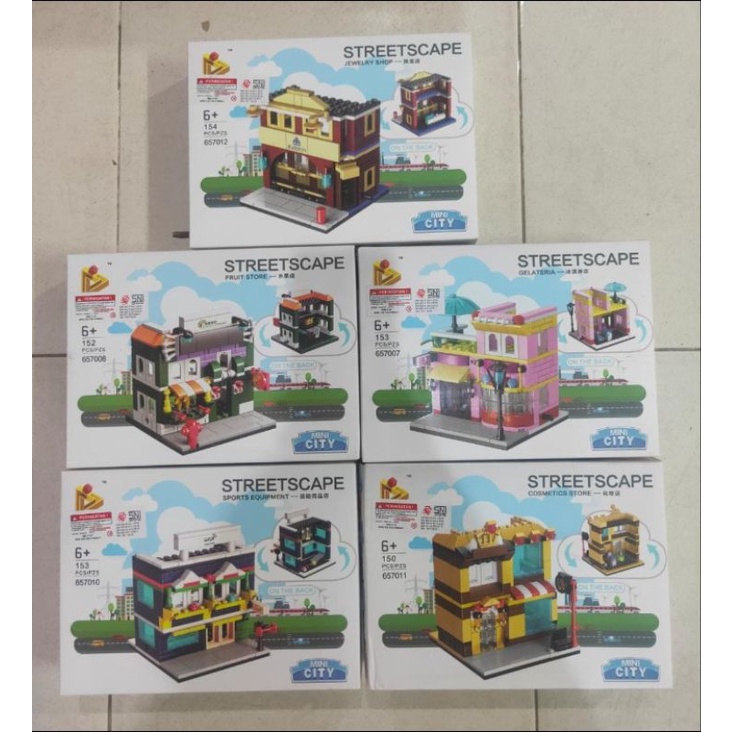 Sembo Block Set streetscape mini city