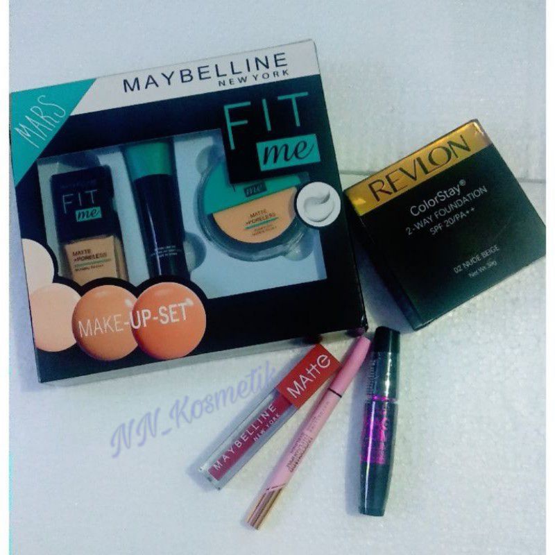 Maybelline fit me 3 in 1 / paket kosmetik murah / paket kosmetik