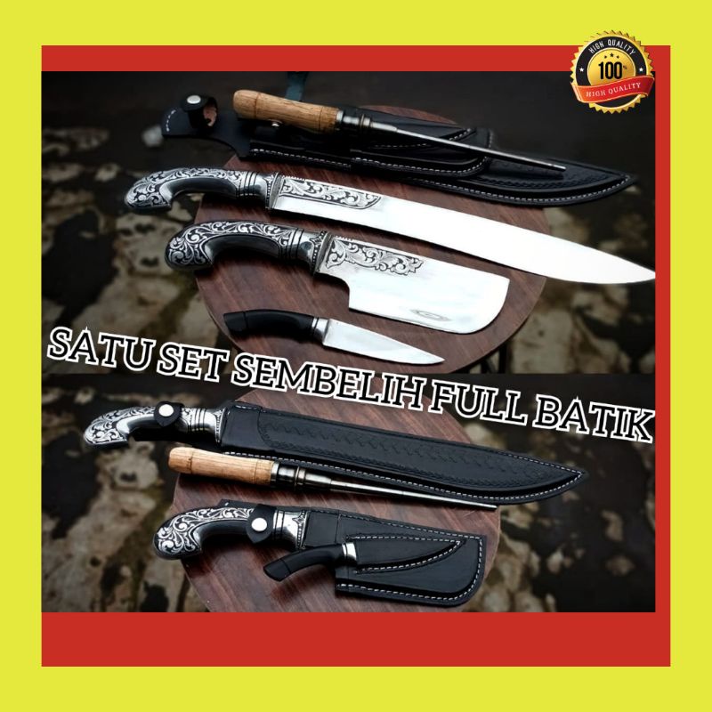 1 SET PISAU SEMBELIH/PISAU SESET/PISAU CACAH TULANG KERAS SUPER TAJAM KUALITAS PREMIUM
