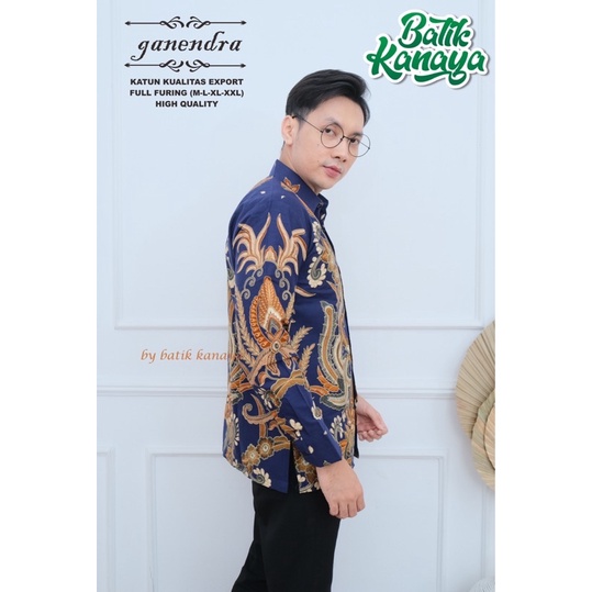 GANENDRA Baju Batik Pria Berlapis furing Bahan Katun Berkualitas Ekspor by Kanaya