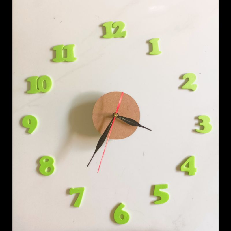 Jam dinding DIY 12 angka hijau