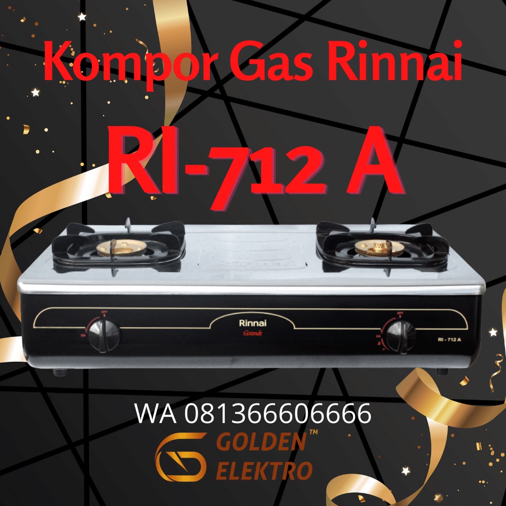 Jual Kompor Gas Rinnai Ri 712a Ri 712 A 712a 2 Tungku Jumbo Api Lilin Indonesia Shopee Indonesia