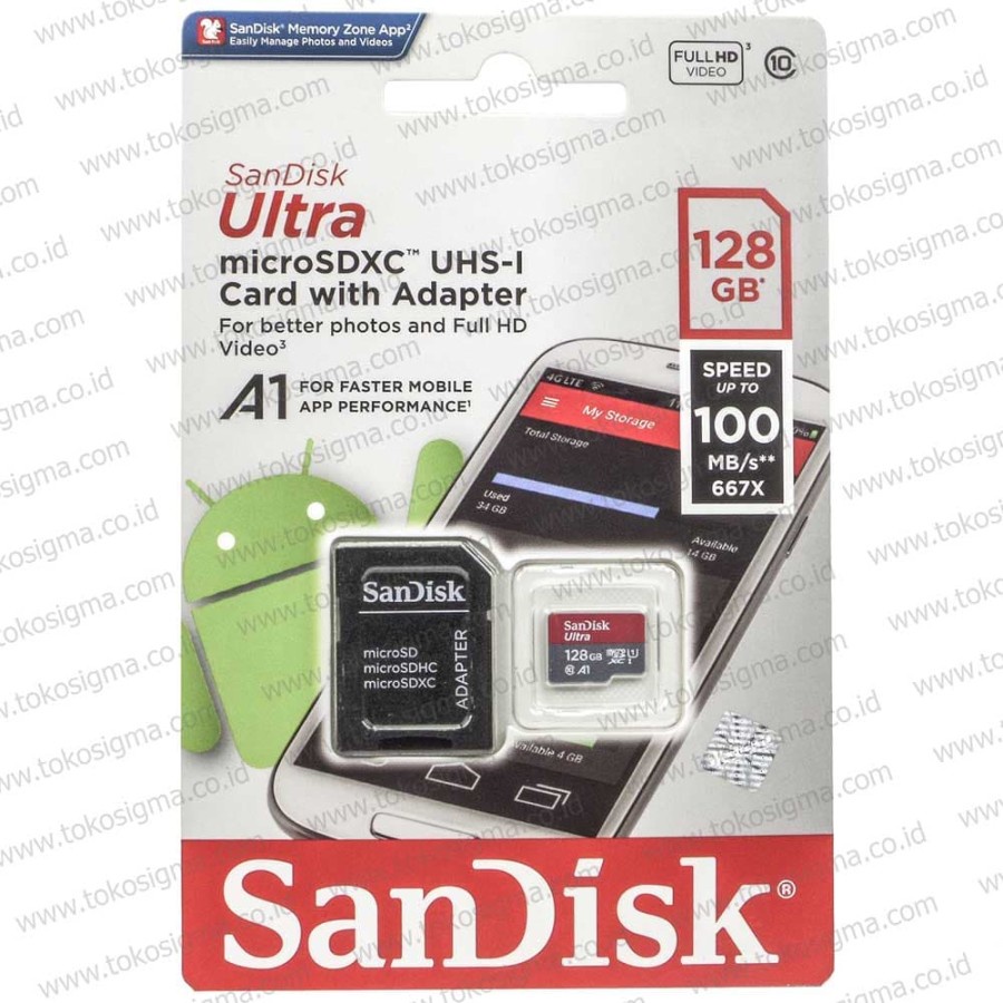 SANDISK ORIGINAL ULTRA MicroSDXC UHS-I CARD 128GB 100MBps micro SD