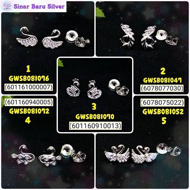 Anting silver 925 giwang angsa - acc aksesoris perhiasan anting perak