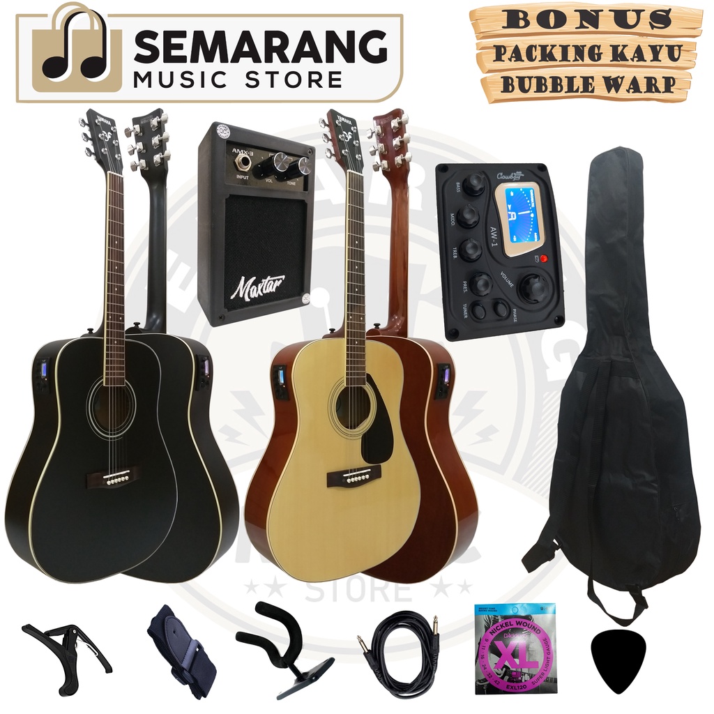 Gitar Akustik Elektrik F310 Equalizer Tuner Cowboy AW-1 Custom Paket Super Komplit