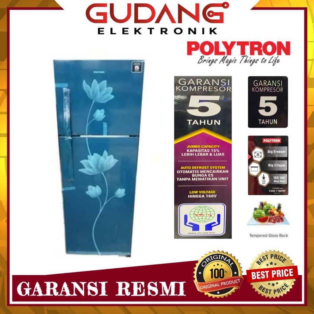 LEMARI ES 2 PINTU POLYTRON PRB289 KULKAS 2 PINTU POLYTRON PRB 289