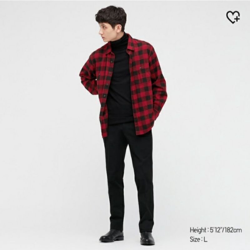 FLASH SALE Kemeja kasual Flanel Kotak Lengan Panjang Pria by UNIQLO ORIGINAL