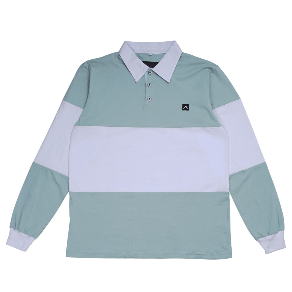 Spellbind Vintage Rugby Polo Shirt - Aqua Haze