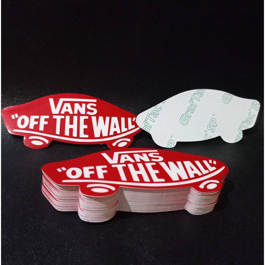 STIKER GRAFTAC - Logo Vans (Red) - STIKER AESTHETIC LAPTOP, AKSESORIS HP, ANTI AIR, MOTIF,HELM