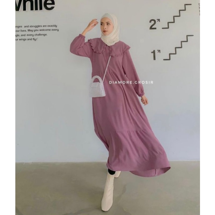 midi dress crincel airflow inport terbaru / midi dress crincel ori