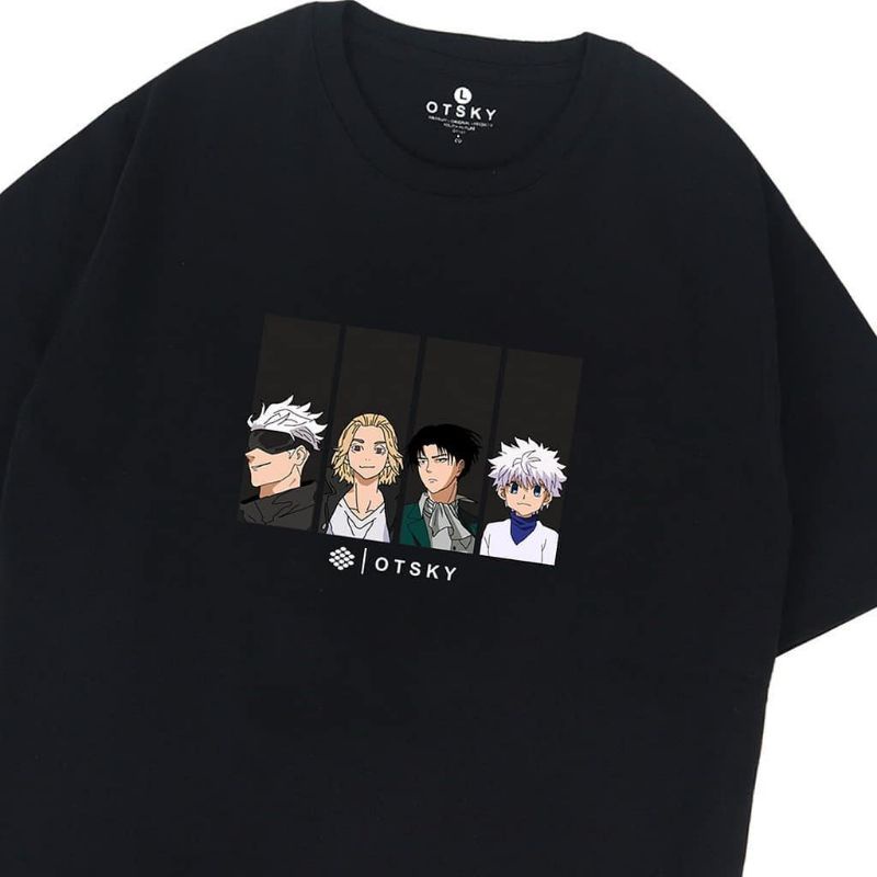 Kaos Baju Tshirt OTSKY Gojo Mikey Levi Killua
