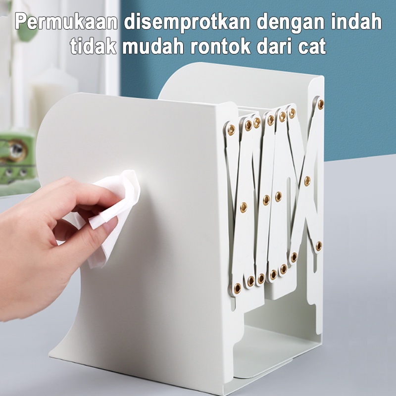 Deli Pembatas Buku Besi Penahan Buku Penyangga Buku Aesthetic Dapat Ditarik 3 Layer Book Stand Retractable Book End