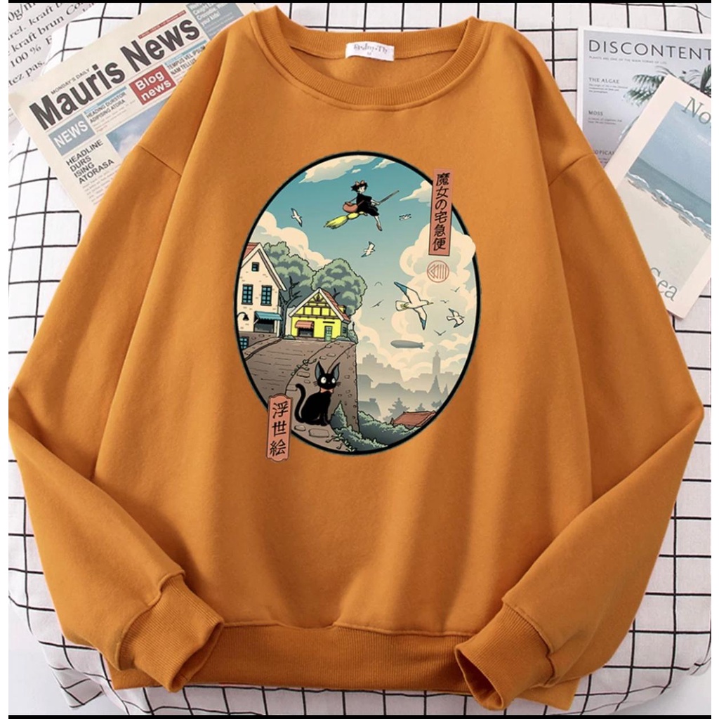 Sweater Crewneck Fleece Sweater Dewasa PLAY IN THE SKY