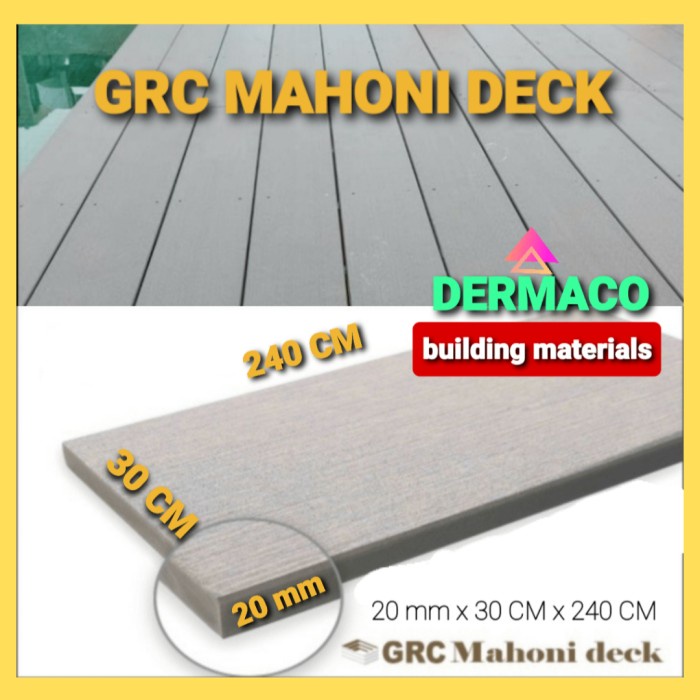 MAHONI DECK GRC 20 mm x 30 CM x 240 CM / DEK LANTAI GRC /LISPLANG 20CM