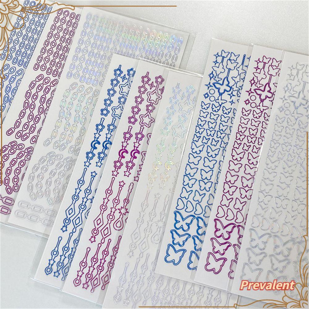 Stiker Transparan Motif Kupu-Kupu / Bintang / Rantai Bahan Pvc Untuk Dekorasi Scrapbook / Sekolah Diy