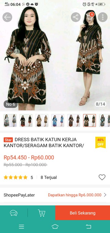 Tunik Batik Modern / Baju Batik Tunik Wanita / Cod M L Xl Xxl