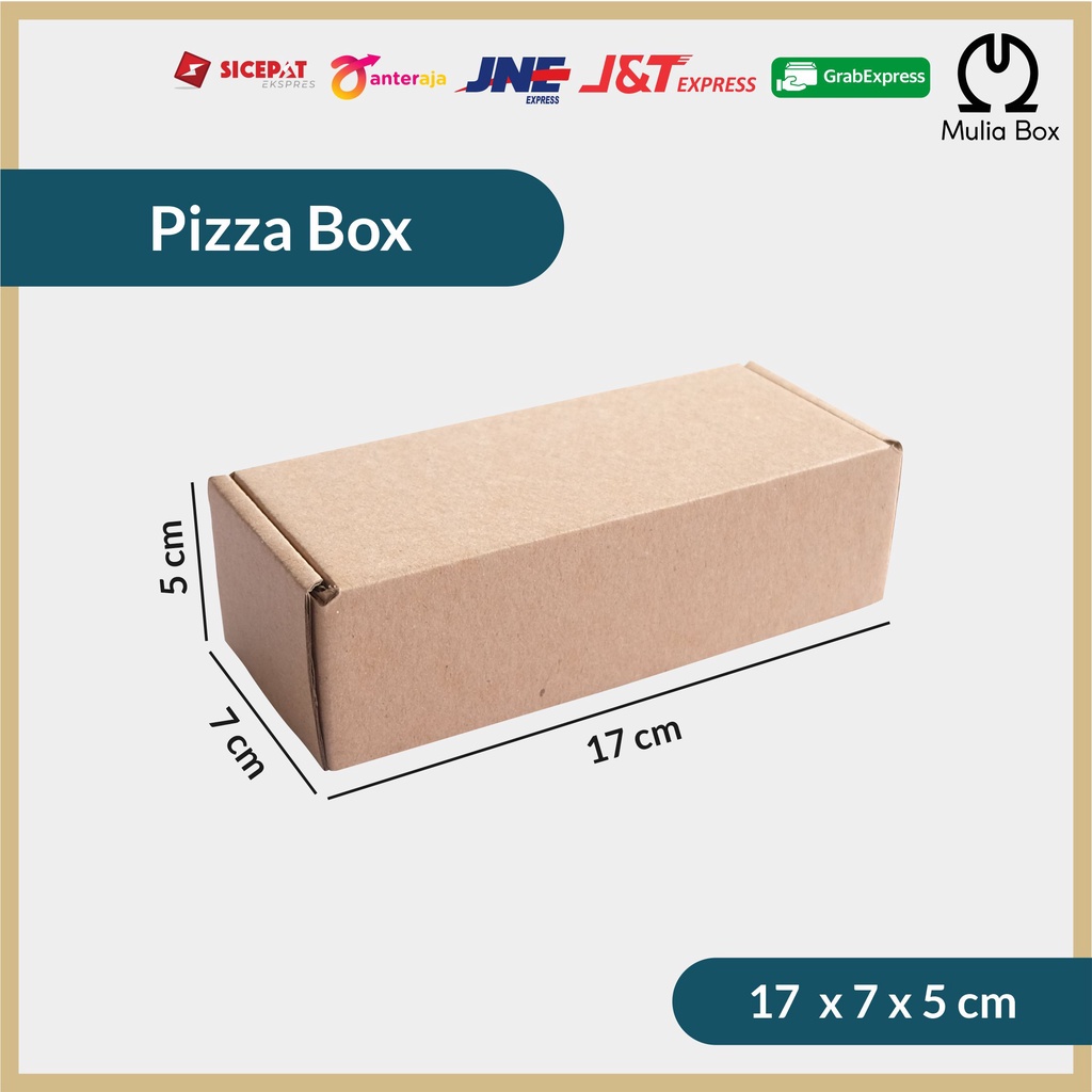 

Kardus Packing Pizza Box 17 x 7 x 5 cm Corrugated Die Cut Karton Kecil Polos Hampers Hadiah Mini