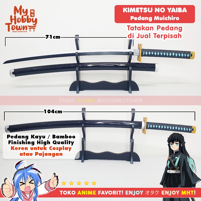 Replika Pedang Bambu Nichirin Demon Slayer Kimetsu no Yaiba Muichiro Tokito Cosplay Property