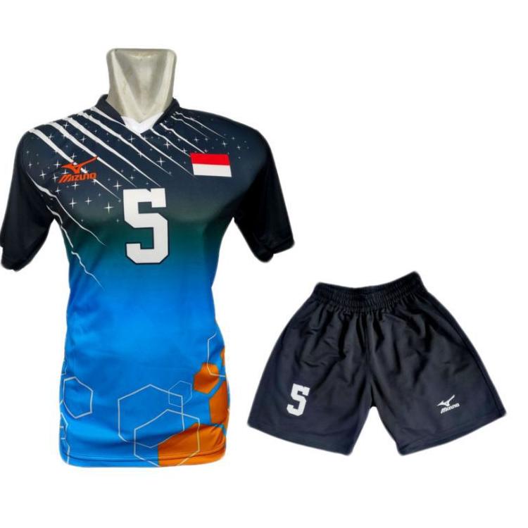 Lagi Tren.. satu setel jersey voli printing setelan kaos voli futsal pria wanita set baju voli