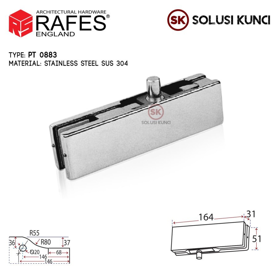 PATCH FITTING / PT 30 / RAFES ENGLAND / STAINLESS SUS 304 (PT 0883)