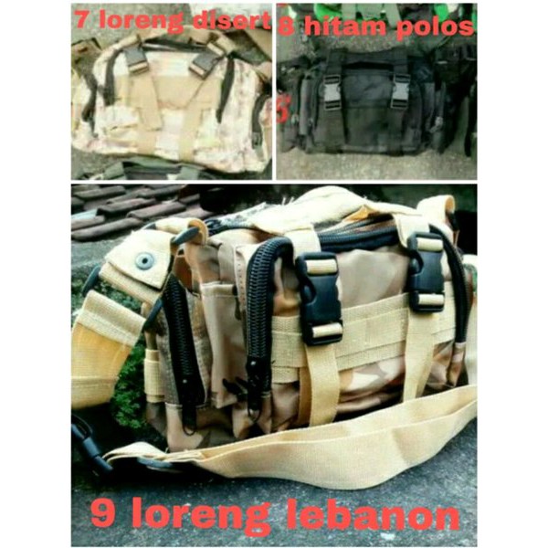Tas slempang polos dan loreng