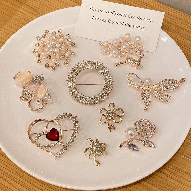 Bros Pin Korsase Bahan Logam Gaya Korea Untuk Aksesoris Pakaian Wanita