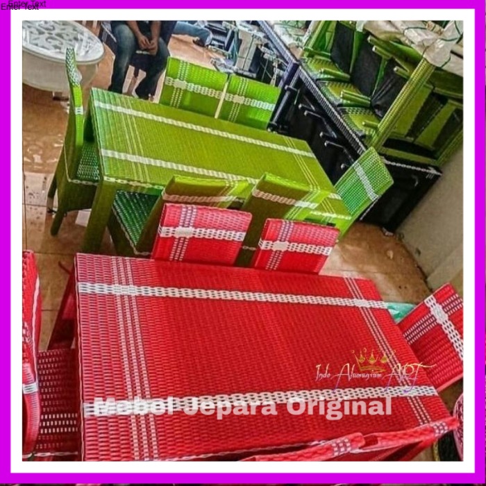 Kursi Makan / Meja Makan Kursi 6 Rotan Sintetis Anti Karat